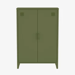 Metal sideboard cabinet with 2 storage compartments, industrial-style