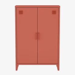 Metal sideboard cabinet with 2 storage compartments, industrial-style