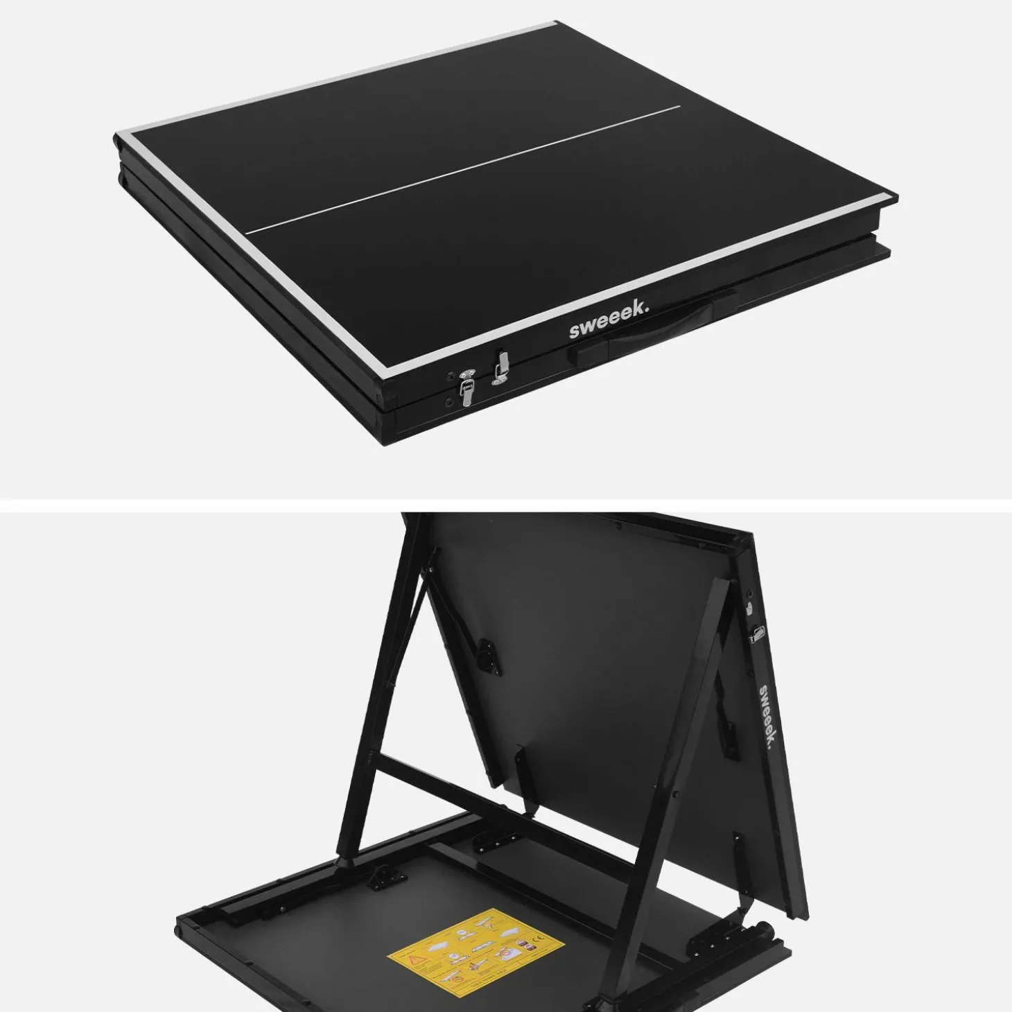 Mini folding indoor table tennis table with 4 bats and 6 balls