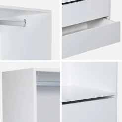 Modular open wardrobe drawer and rail unit