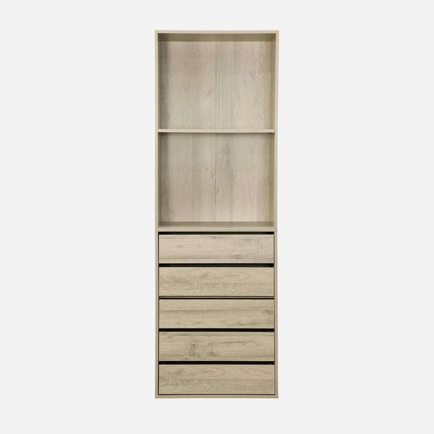 Modular open wardrobe drawer and shelf unit