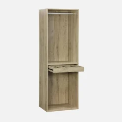 Modular open wardrobe rail unit