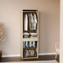 Modular open wardrobe rail unit