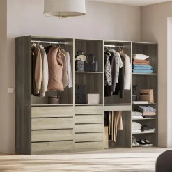 Modular wardrobe kit with 4 units