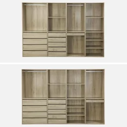 Modular wardrobe kit with 4 units