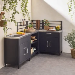 4-module stainless steel outdoor kitchen