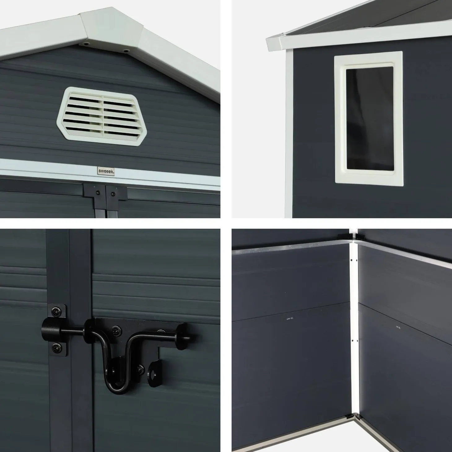 3.65 m² plastic garden shed