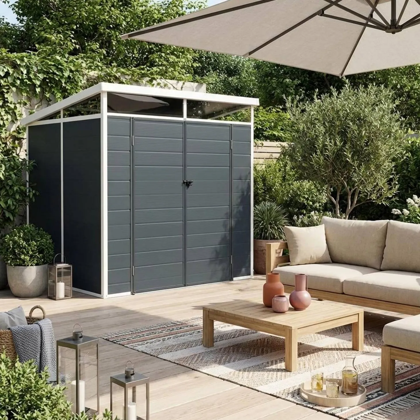 4.55 m² plastic garden shed