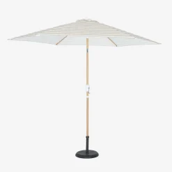 3m round center pole parasol, wood-effect pole
