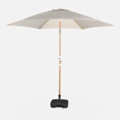 3m round center pole parasol, wood-effect pole