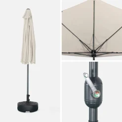 2.5m round half parasol for balcony