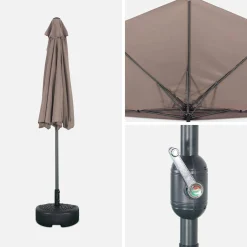 2.5m round half parasol for balcony