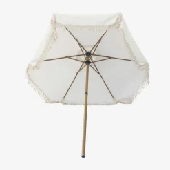 2m straight fringed steel parasol