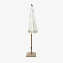 2m straight fringed steel parasol
