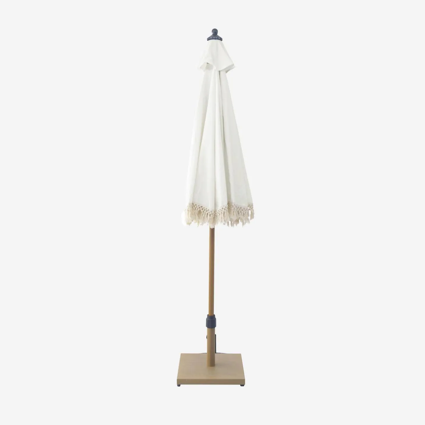 2m straight fringed steel parasol