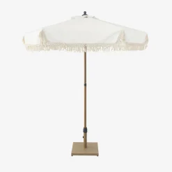 2m straight fringed steel parasol