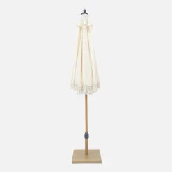 2m straight fringed steel parasol