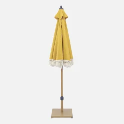 2m straight fringed steel parasol