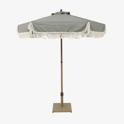 2m straight fringed steel parasol