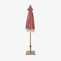 2m straight fringed steel parasol