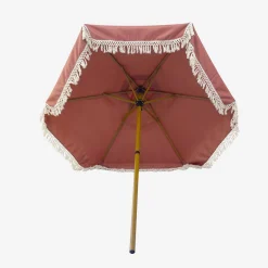 2m straight fringed steel parasol