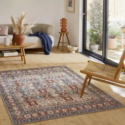 Multicolored Oriental/Persian Pattern Indoor Rug