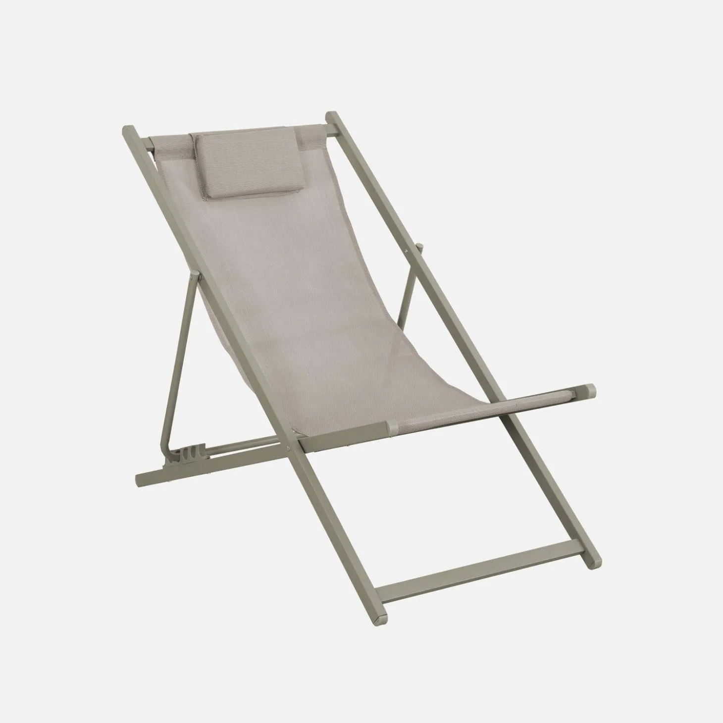 Multi-position folding steel chilienne with cushion (set of 2)