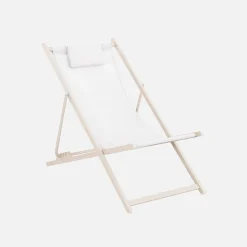 Multi-position folding steel chilienne with cushion (set of 2)
