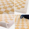 Mustard yellow and cream interior checkerboard rug