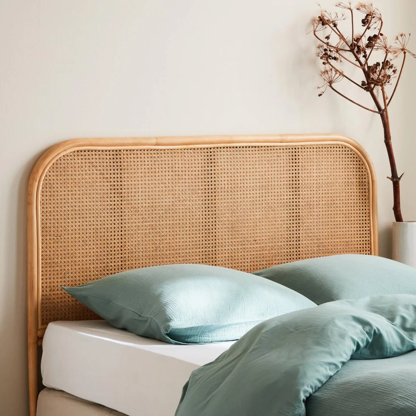 Natural rattan and cane headboard