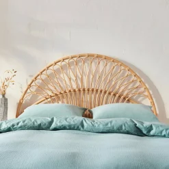 Natural rattan headboard