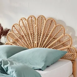 Natural rattan headboard