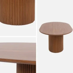 Oblong coffee table with carved wood effect