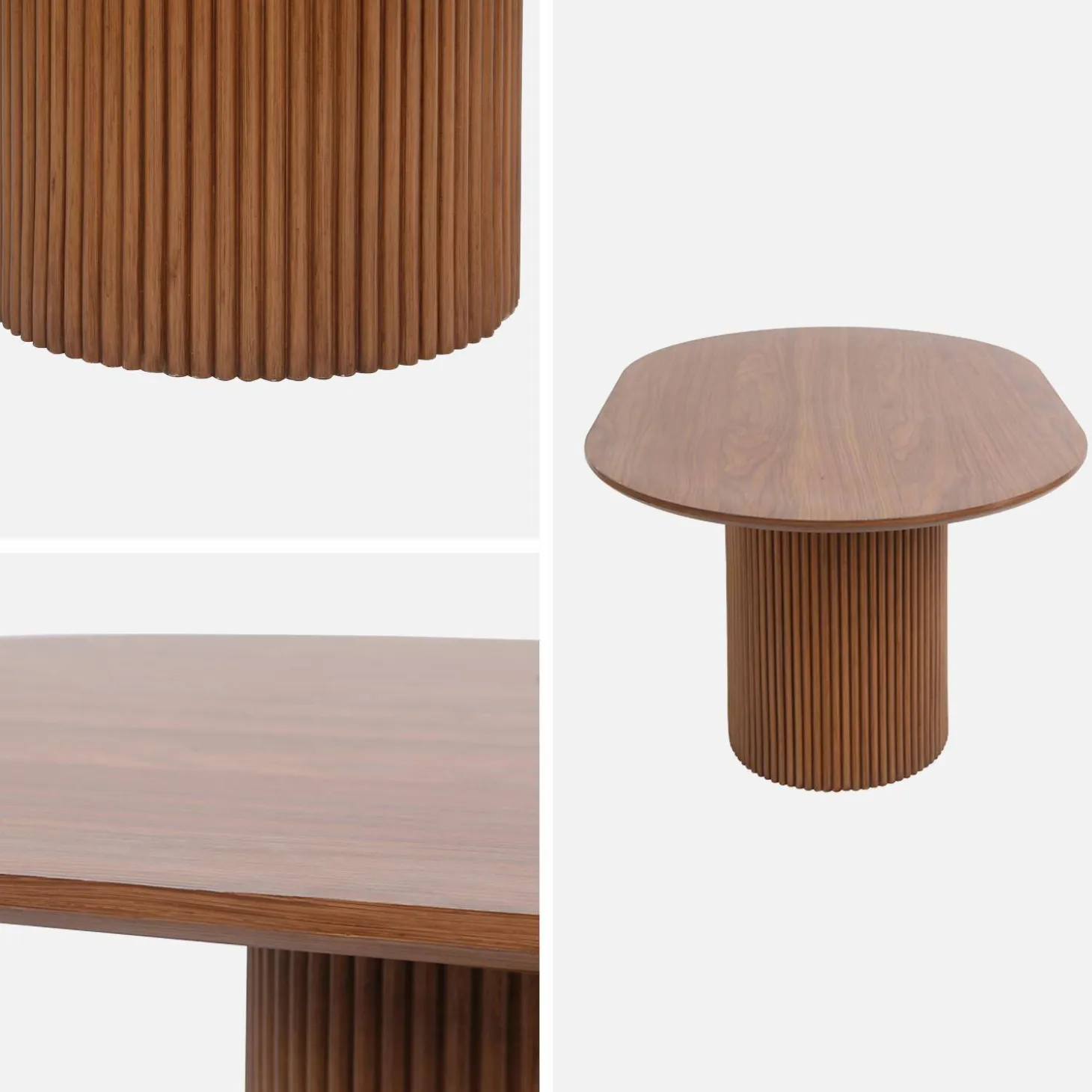 Oblong coffee table with carved wood effect