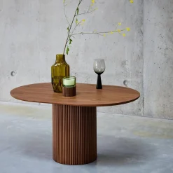 Oblong coffee table with carved wood effect