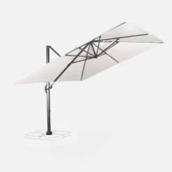 Offset square parasol 3x3m + rounded weights to ballast