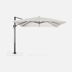 Offset square parasol 3x3m + rounded weights to ballast
