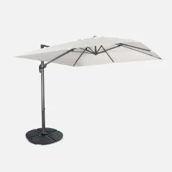 Offset square parasol 3x3m + rounded weights to ballast