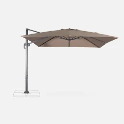 Offset square parasol 3x3m + rounded weights to ballast