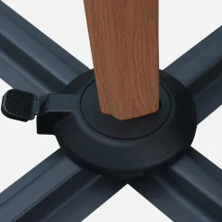 Offset square parasol 3x3m, wood effect pole