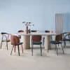 Organic dining table with rubberwood structure, seats 8
