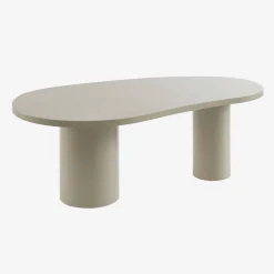 Organic dining table with rubberwood structure, seats 8