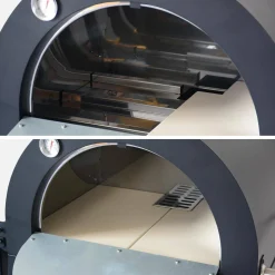 Outdoor charcoal pizza oven, pizza stone and chimney