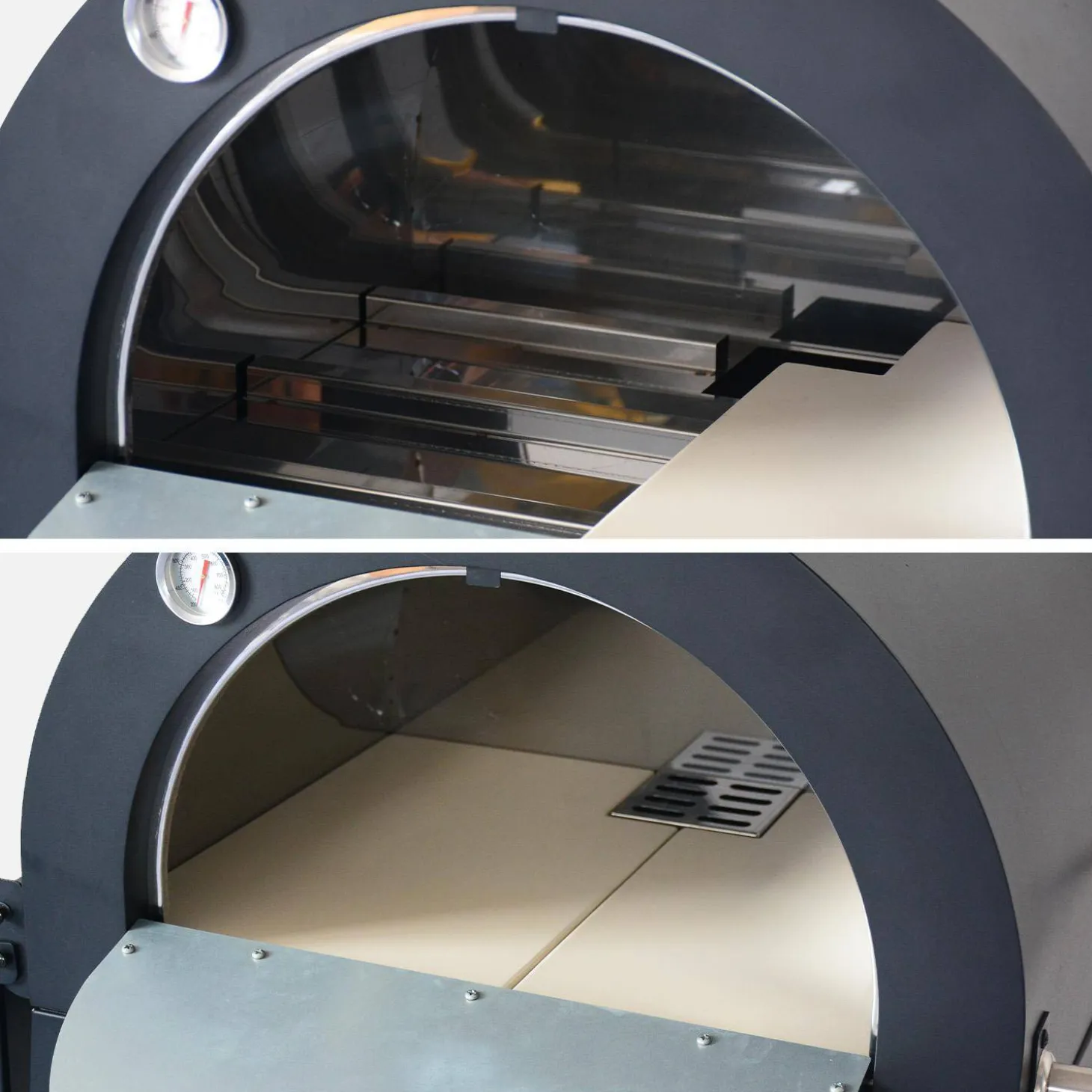 Outdoor charcoal pizza oven, pizza stone and chimney