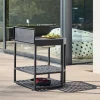 Outdoor kitchen corner module steel with ice bucket and wooden board L80cm