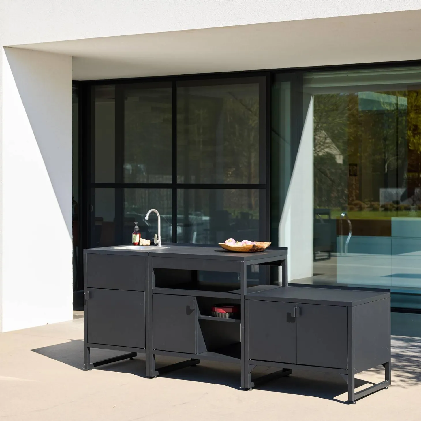 Outdoor kitchen 3 modules stainless steel