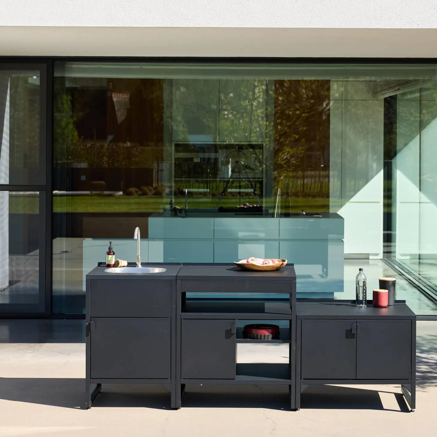 Outdoor kitchen 3 modules stainless steel