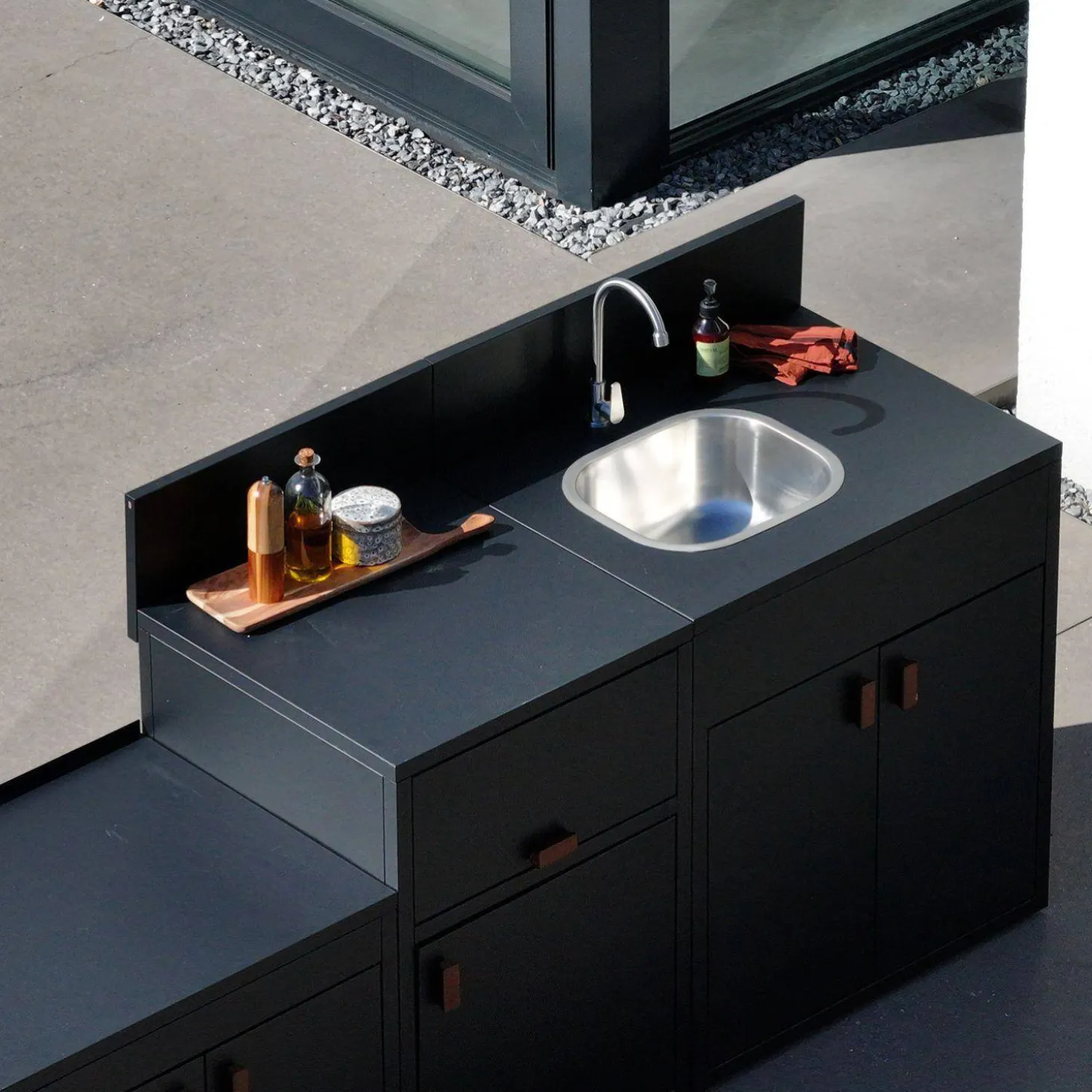Outdoor kitchen 3 stainless steel modules