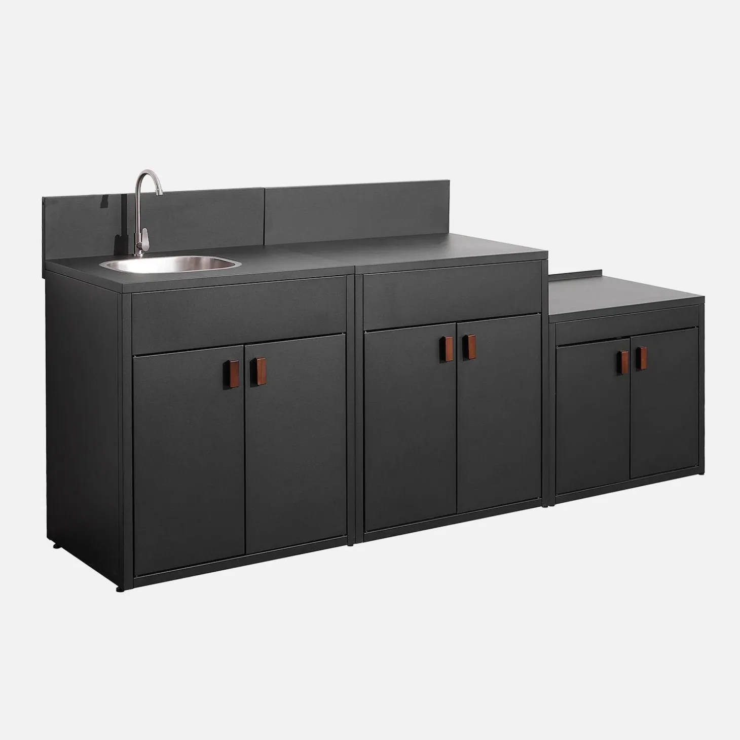 Outdoor kitchen 3 stainless steel modules