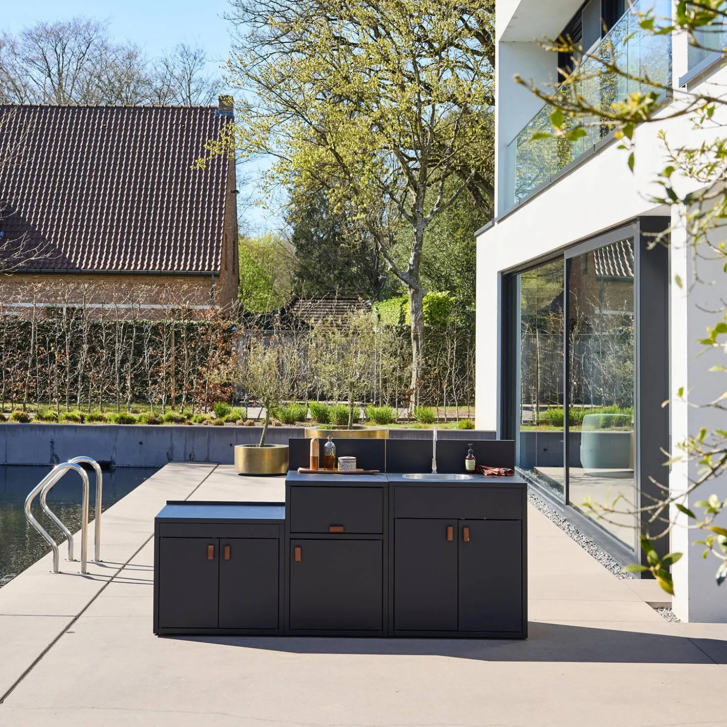 Outdoor kitchen 3 stainless steel modules